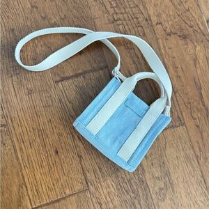 ZARA KIDS Canvas Mini Crossbody Tote in Light Blue
